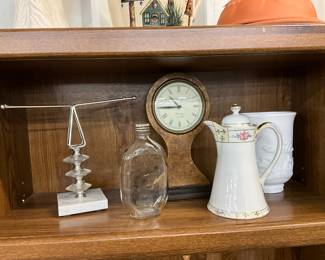 Vtg Towel Holder - Seth Thomas Mantle Clock - Nippon Tea/Coffee Pot