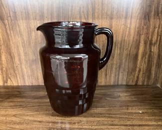 Anchor Hocking Royal Windor Ruby Red Glass Pitcher from mid-20th century
