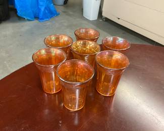Marigold Carnival Glass Tumblers - Early 1900's