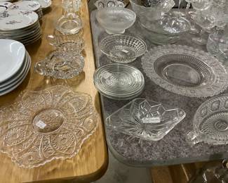 Clear Glass Platters, Bowls, Plates Glasses