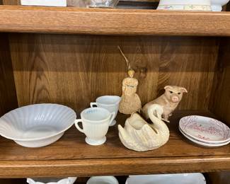 Milk Glass Items & Old Fort Henry Plates