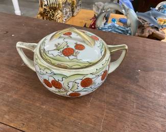 Lidded Porcelain Sugar Bowl Japan