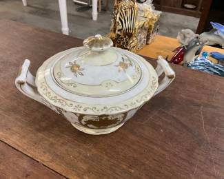 Lidded Porcelain Sugar Bowl Japan