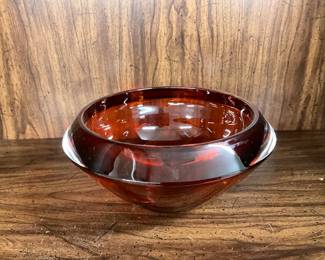 Alessandro Coppola Murano Italy amber console bowl from 1980s