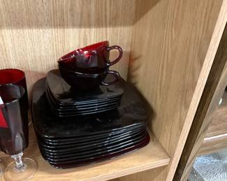 Fire King Anchor Hocking Charm Royal Ruby Red Dishes