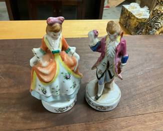 Occupied Japan Victorian Woman & Man Figurines