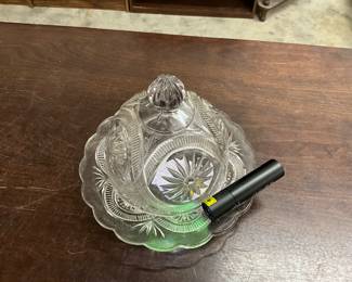 Antique Early American Pattern butter dish with dome lid. Dating back to late 1800s to early 1900s