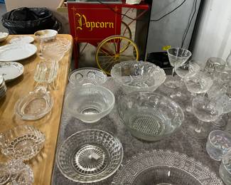 Clear Glass Platters, Bowls, Plates Glasses