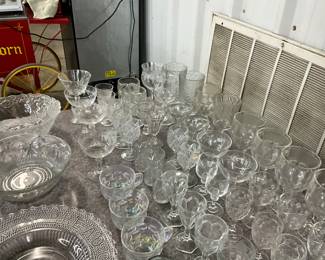 Clear Glass Platters, Bowls, Plates Glasses
