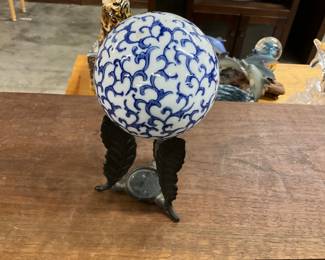 Decorative Blue & White Porcelain Ball