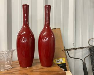 Coral Red Porcelain Vases