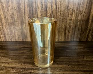 Iridescent Orange Marigold Carnival Glass tumbler