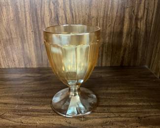 Iridescent Orange Glass Goblet