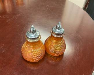 Imperial Marigold Carnival Glass Salt & Pepper Shakers