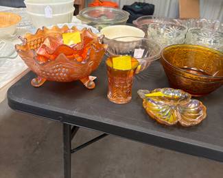 Beautiful carnival glass bowls