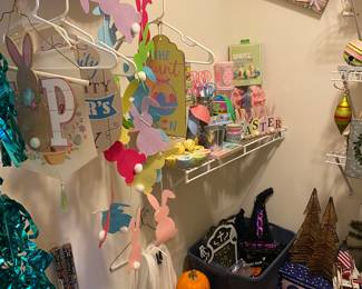 Here is that holiday stuff from the scary attic set up all pretty like!