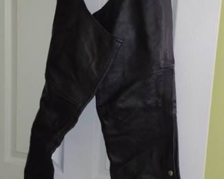 2 Sets of Leather Chaps, women's size small, and men's size medium.