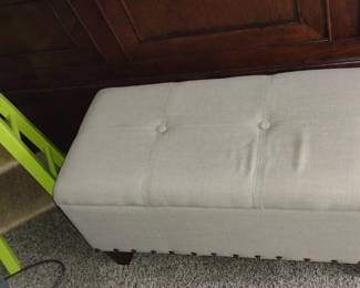 Green Stool $8,
Tan Ottoman Bench $35