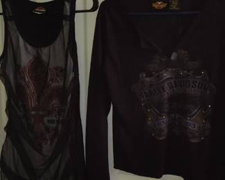 2 Women's Harley Davidson Shirts,
One Size Medium and the other Large