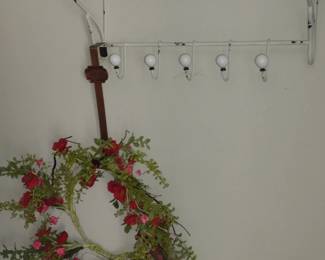 Wreath $5, Metal Wall Hanging Shelf $15