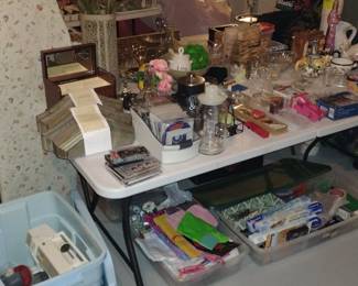 Sewing Machine $40, Ironing Board $5,
Vacuums $35 each, Housewares