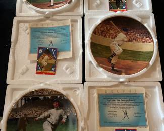 Delphi Baseball Greats Collectors Plates: Christ Matthewson, Mel Ott, and Ty Cobb