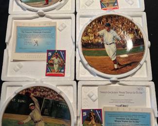 Delphi Baseball Greats Collectors Plates: Grover Cleveland Alexander,  Pie Traynor, and Shoeless Joe Jackson