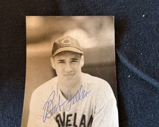 Bob Feller autographed postcard
