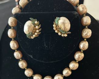 Vintage Miriam Haskell necklace and earring set