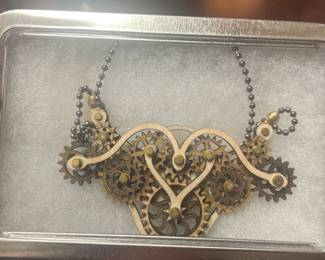 wood gear necklace new