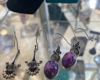 new sterling earrings w/ stones