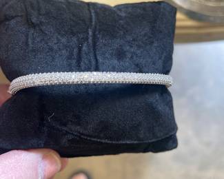 PAVE CZ STERLING SQUARE BRACELET