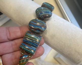 rainbow casillica sterling toggle bracelet