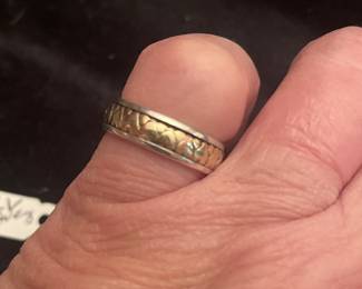 RARE RETIRED 14K AND STERLING JAMES AVERY TINY HEARTS BAND APPROX SIZE 5.5-6 OR SO