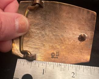 BACK SIDE AND AVERY STAMP ON BRONZE BUCKLE