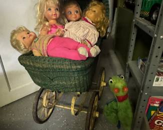 Vintage dolls and carriage