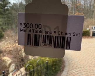 Metal Table and 5 Chairs Set