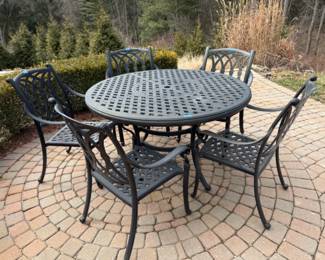 Metal Table and 5 Chairs Set