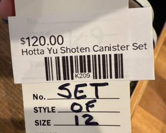 Hotta Yu Shoten Canister Set - Set of 12