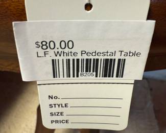 L.F White Pedestal Table 