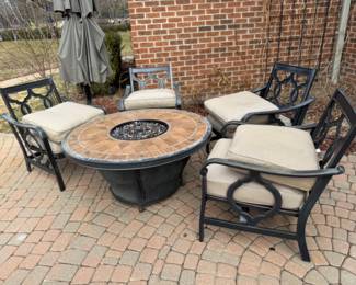 Outdoor fire pit and chairs