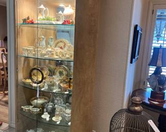 Drexel Heritage Burlwood curio cabinet