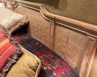 King blonde burlwood bed