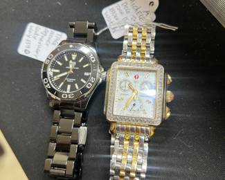 Tag Heuer Aquaracer Lady Way 1390, Michele Deco two tone bracelet watch