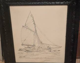 Signed pen and ink