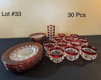 Kings Crown Ruby Flash Dishes