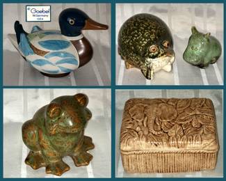 Goebel Duck, Cute Frogs, Little Hippo and Elephant Box