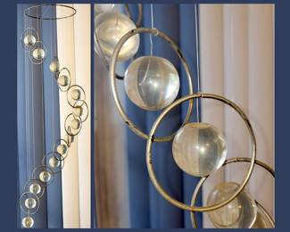 Way Cool Mid Century Modern Lucite and Metal Wind Chime Hanging Sculpture