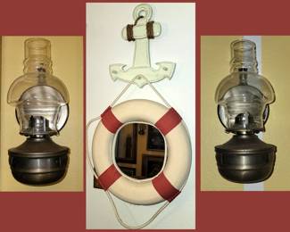 Wall Lamps and Decorative Anchor and Life Ring Mirror