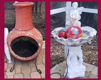 Chiminea and One of Three Fountains